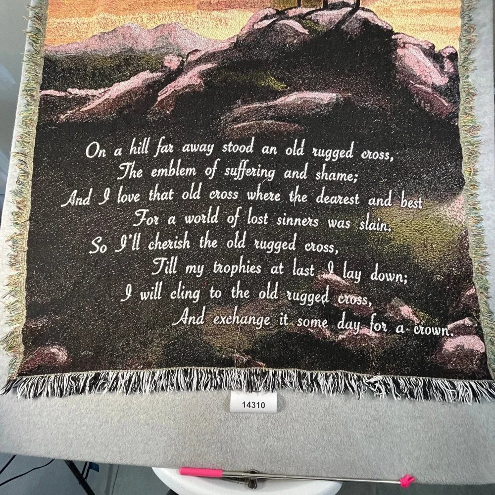 The Old Rugged Cross Religious Throw Blanket 44 x 55
